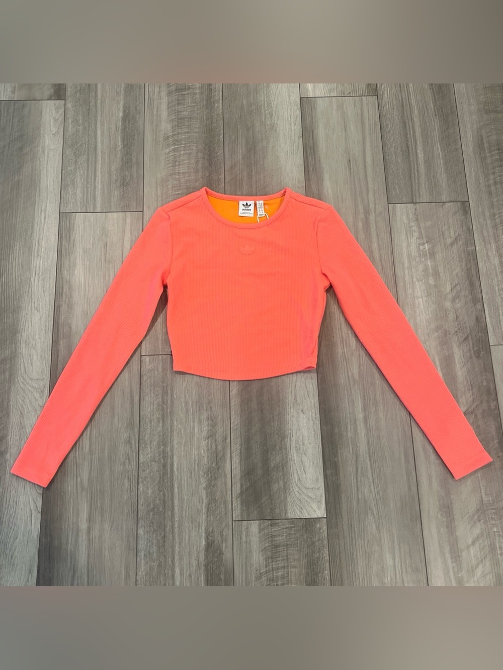 Adidas Cropped Long-Sleeve Ribbed Top